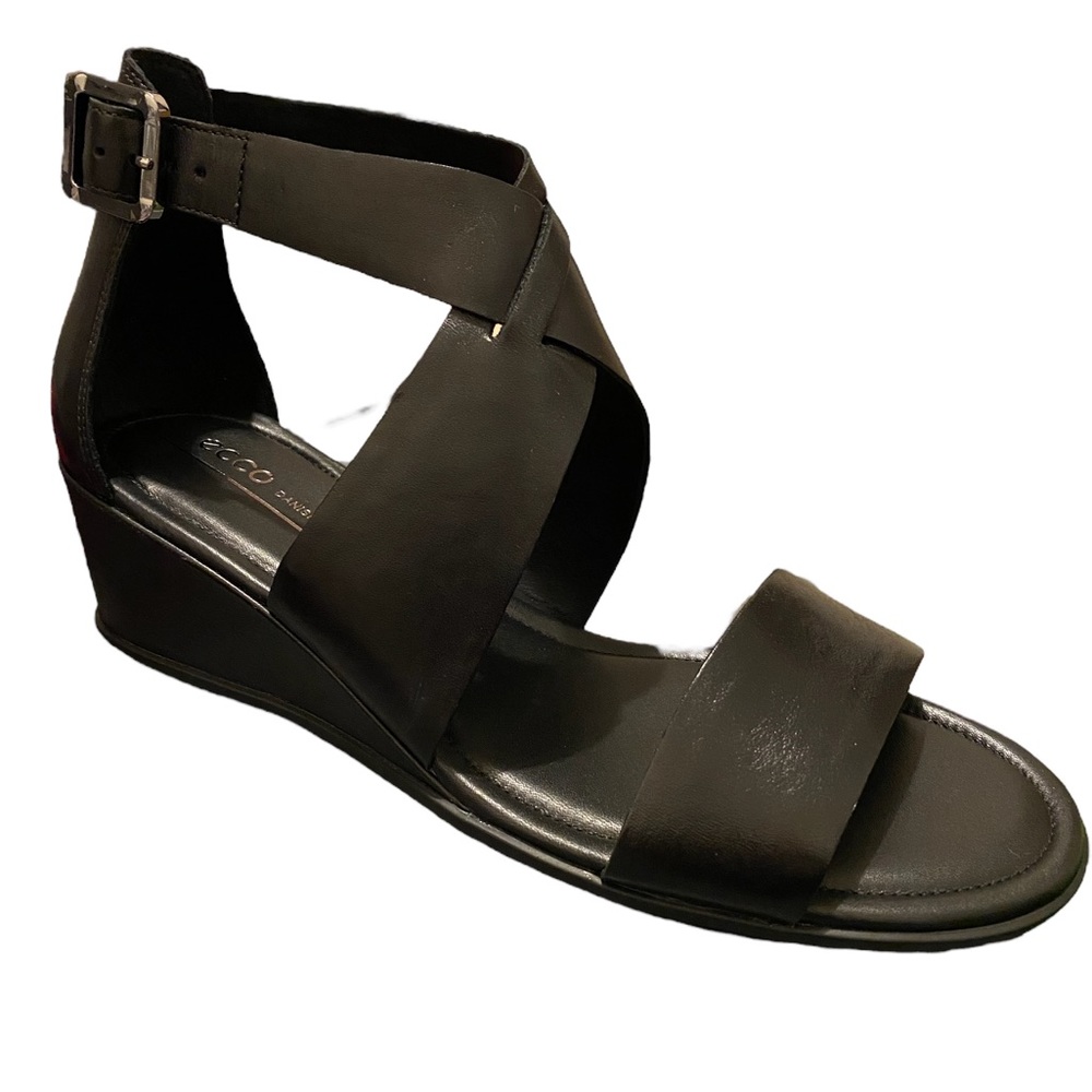 NEW in box Ecco Shape 35 Black Wedge Sandals